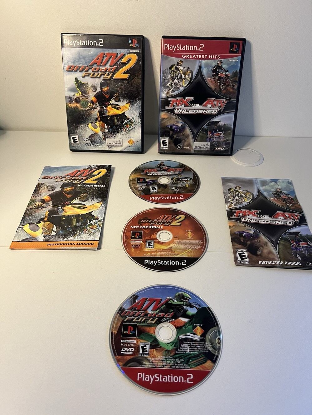 ATV Offroad Fury 1 & 2 and MX vs ATV Unleashed PlayStation 2 PS2 Lot Of 3 Works